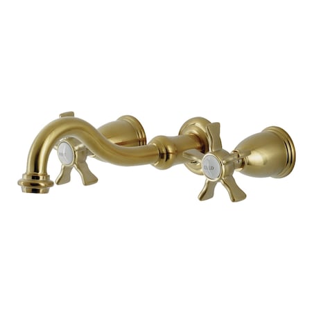 Kingston Brass KS3027NX Two-Handle Wall Mount Tub Faucet, Brushed Brass KS3027NX